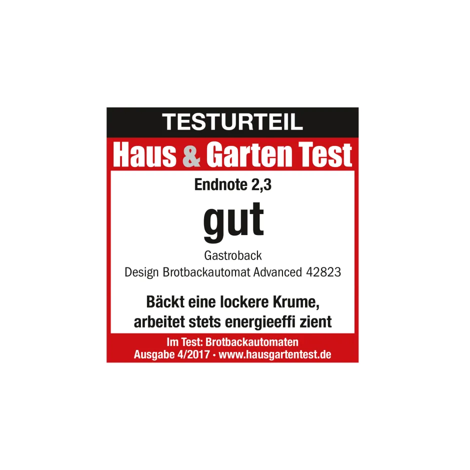GASTROBACK Design Brotbackautomat Adv. inkl. Eiscremebehälter New