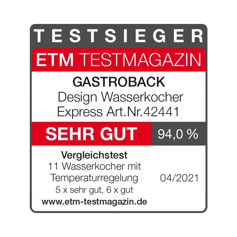 GASTROBACK Design Wasserkocher Express Outlet
