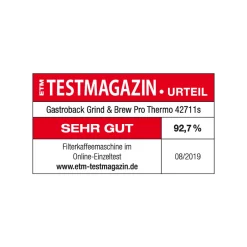 GASTROBACK Kaffeemaschine Grind & Brew Pro Thermo Outlet