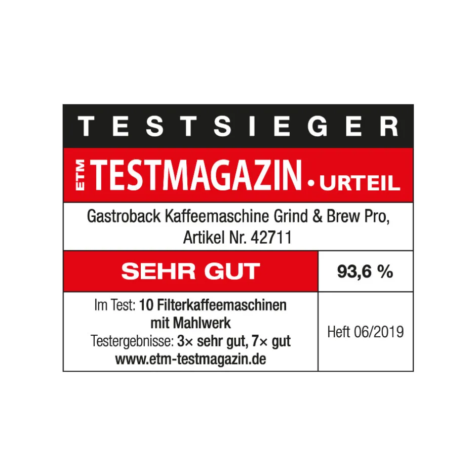 GASTROBACK Kaffeemaschine Grind & Brew Pro Best
